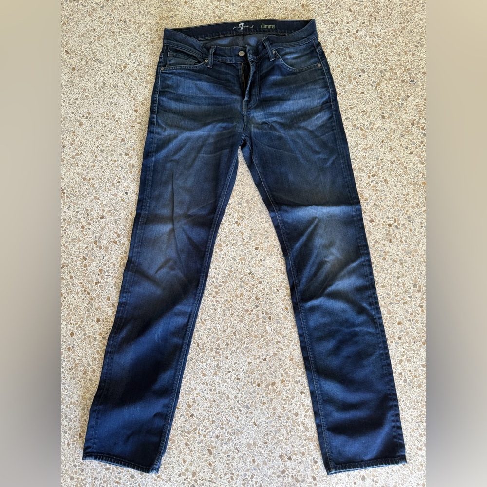 7 For All Mankind Dark Blue Slim Jeans